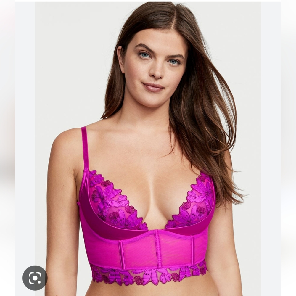 VS Very Sexy Floral Embroidered Quarter Cup Corset Top. - Picture 5 of 10
